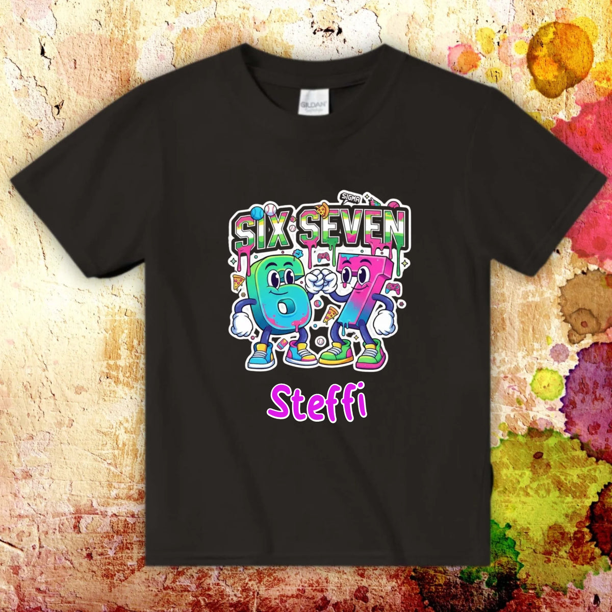 Six Seven (6 7) mit Name - individueller Kinder Hoodie | Personalize Palace