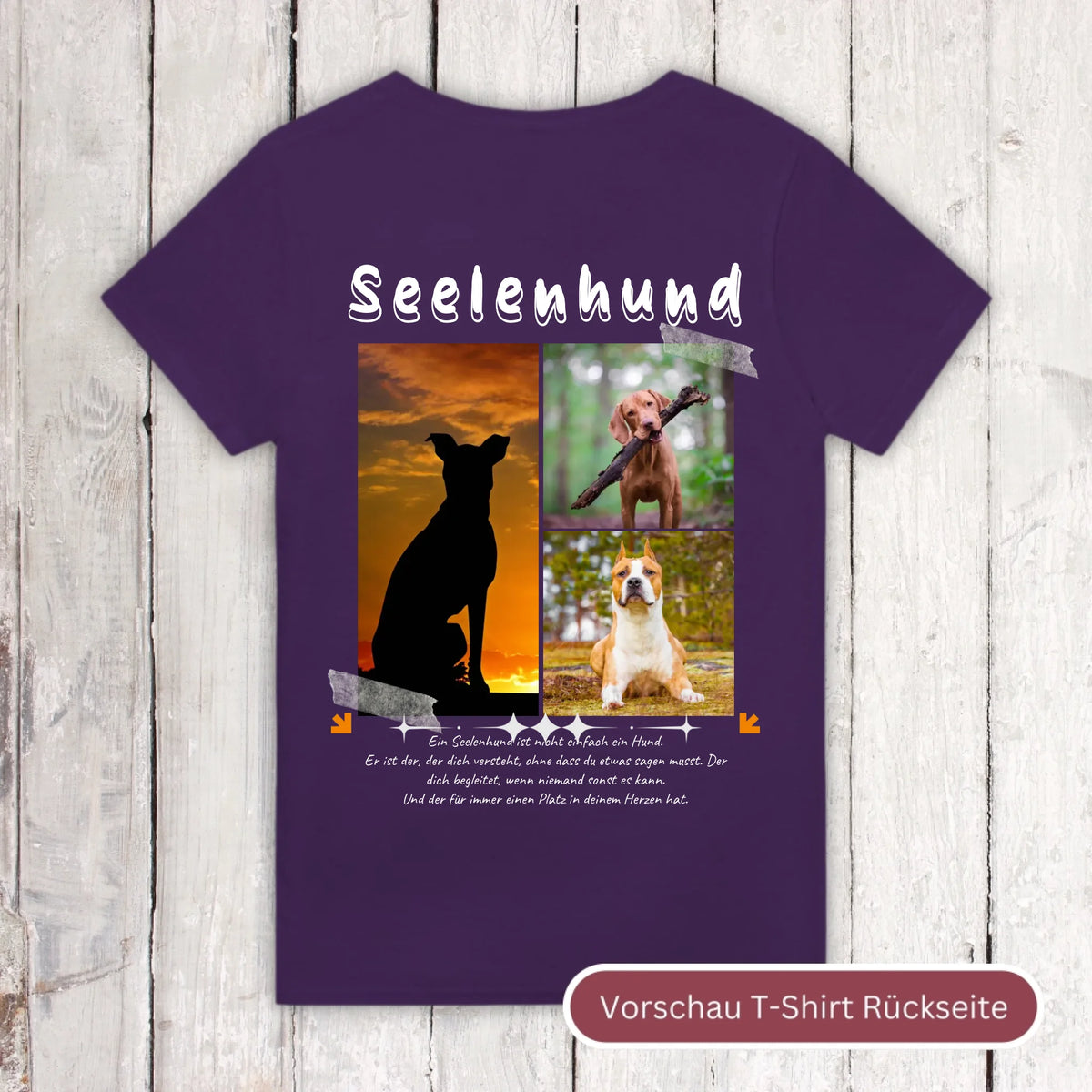 Seelenhund mit Foto und Text - individuelles T-Shirt | Personalize Palace