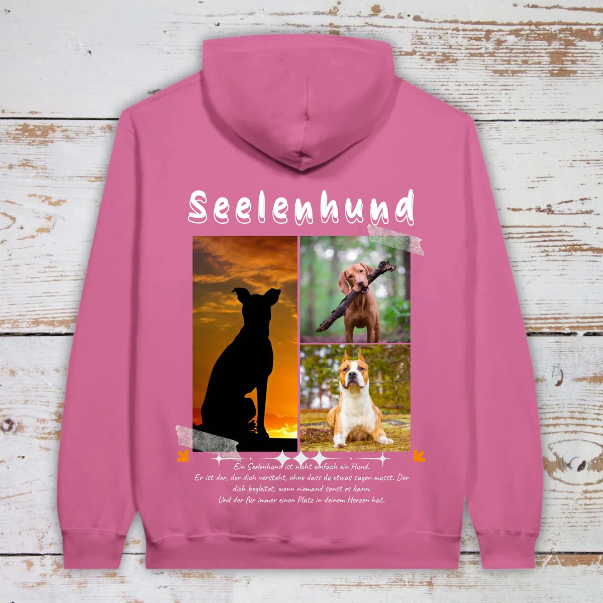 Seelenhund mit Foto und Text - individueller Hoodie | Personalize Palace