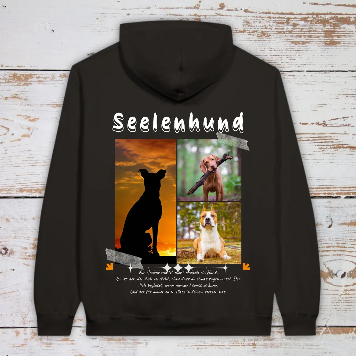 Seelenhund mit Foto und Text - individueller Hoodie | Personalize Palace