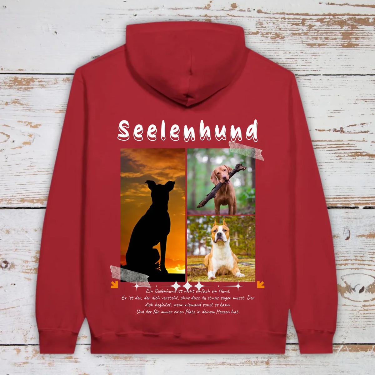 Seelenhund mit Foto und Text - individueller Hoodie | Personalize Palace