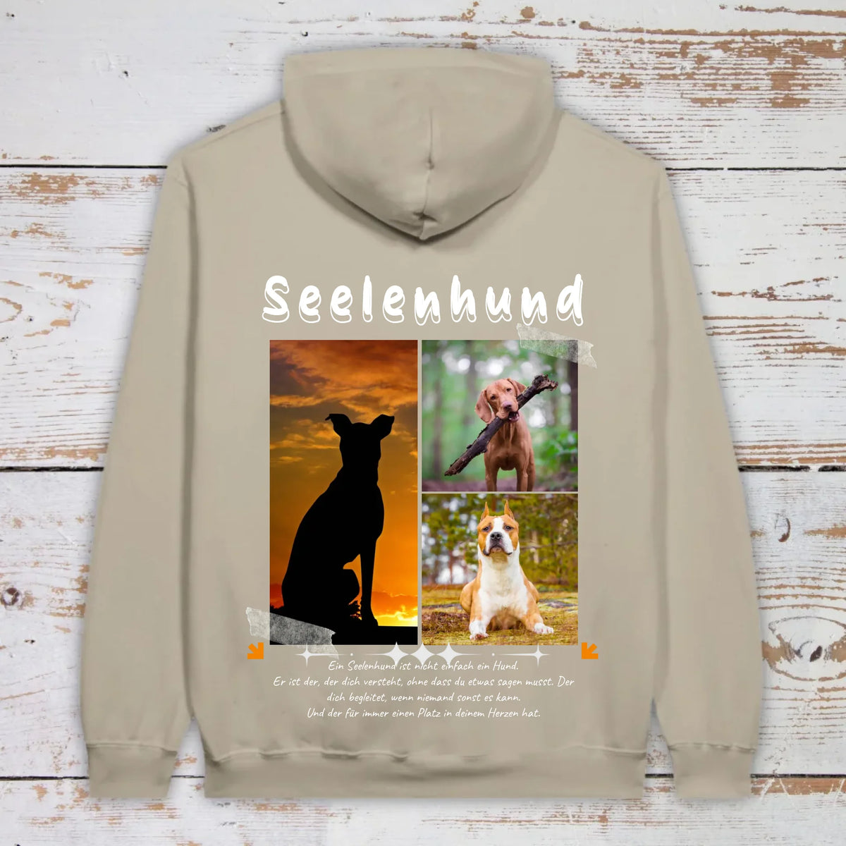 Seelenhund mit Foto und Text - individueller Hoodie | Personalize Palace