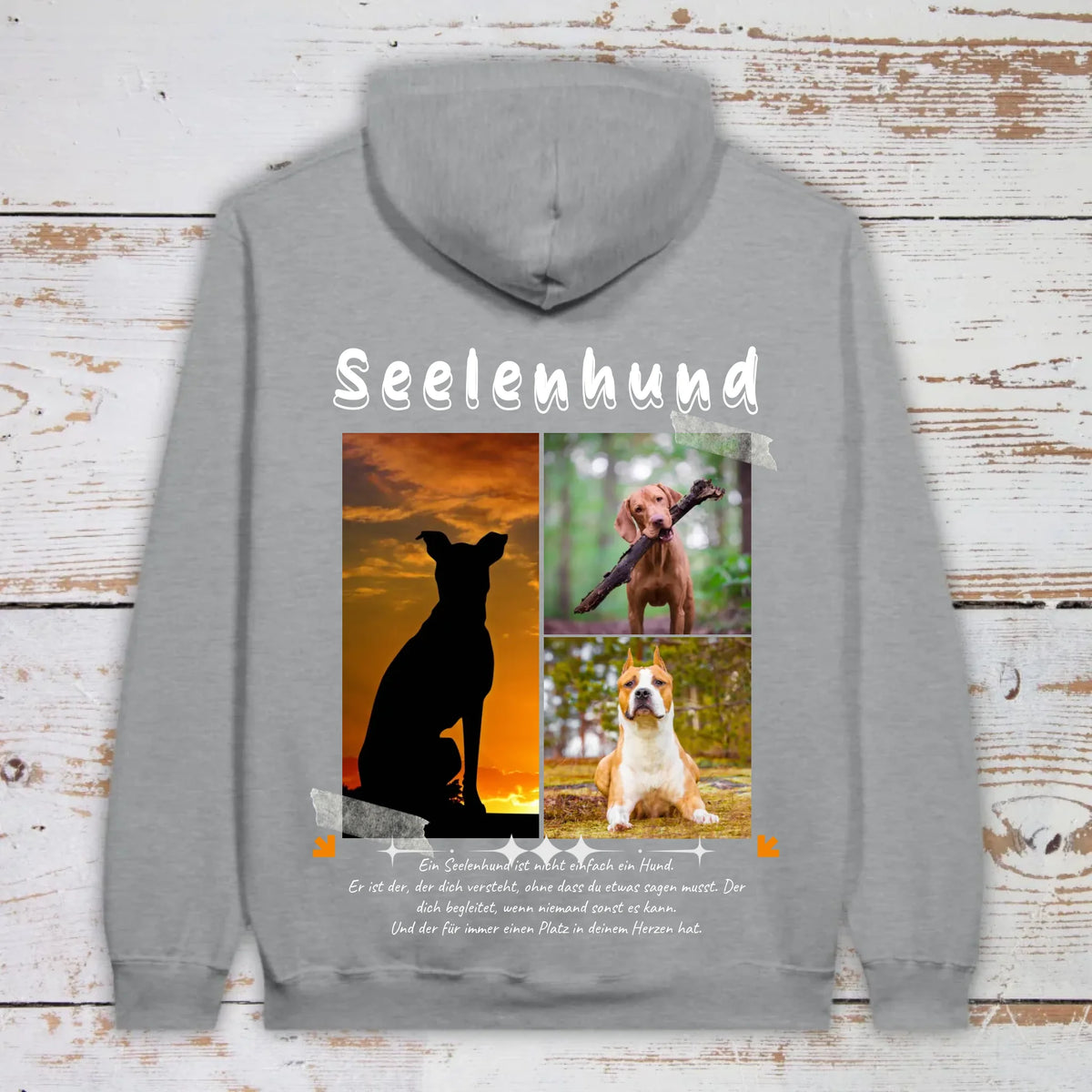 Seelenhund mit Foto und Text - individueller Hoodie | Personalize Palace