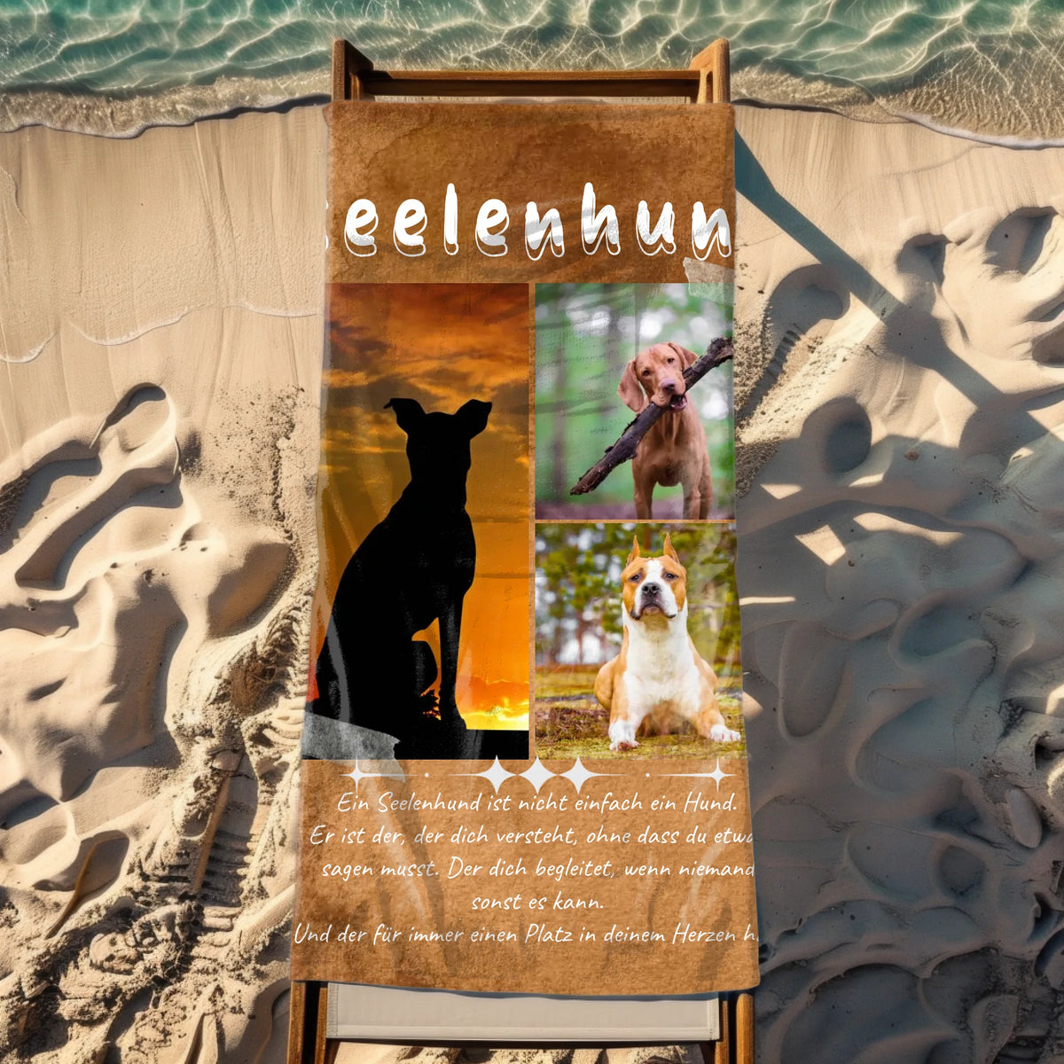 Seelenhund Handtuch mit Foto und Text - individuelles Handtuch | Personalize Palace