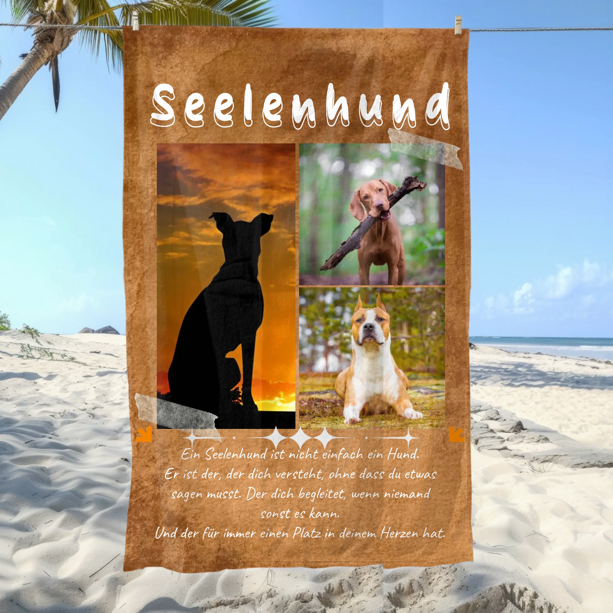 Seelenhund Handtuch mit Foto und Text - individuelles Handtuch | Personalize Palace