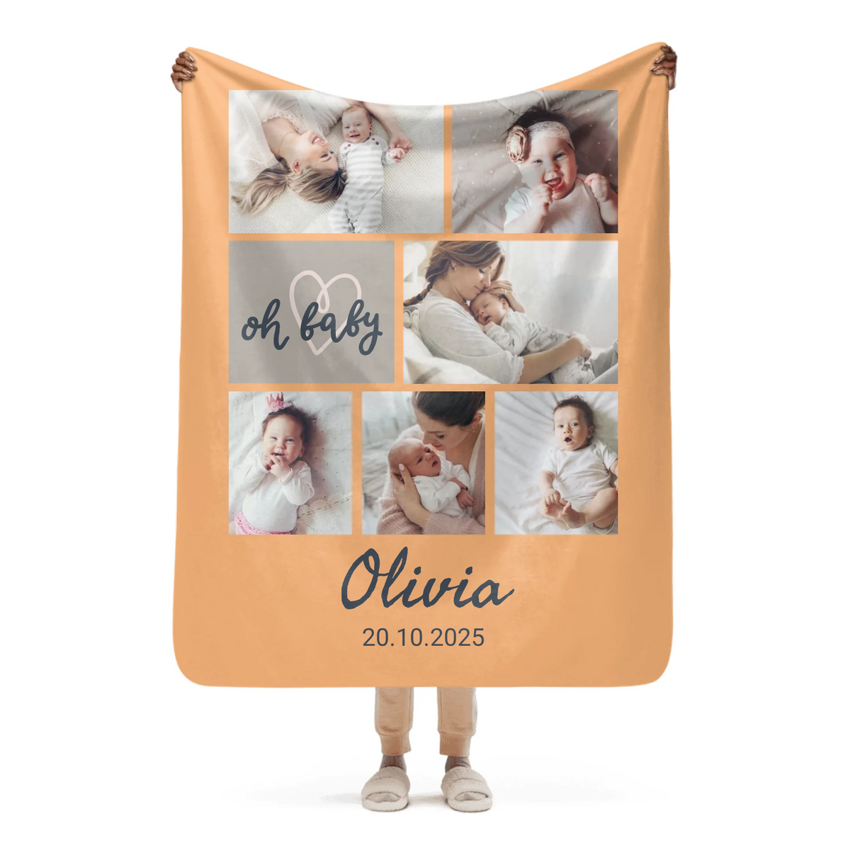 personalisierte Baby und Kinderdecke mit Fotos und Text - Individuelle Kuscheldecke
