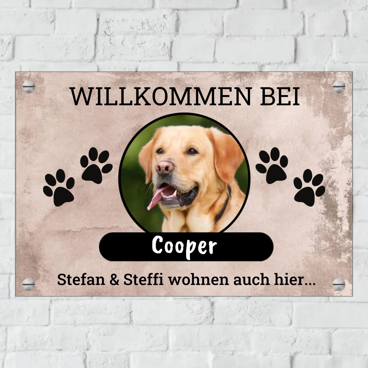 Türschild mit Löchern zum Befestigen für Innen und Außen