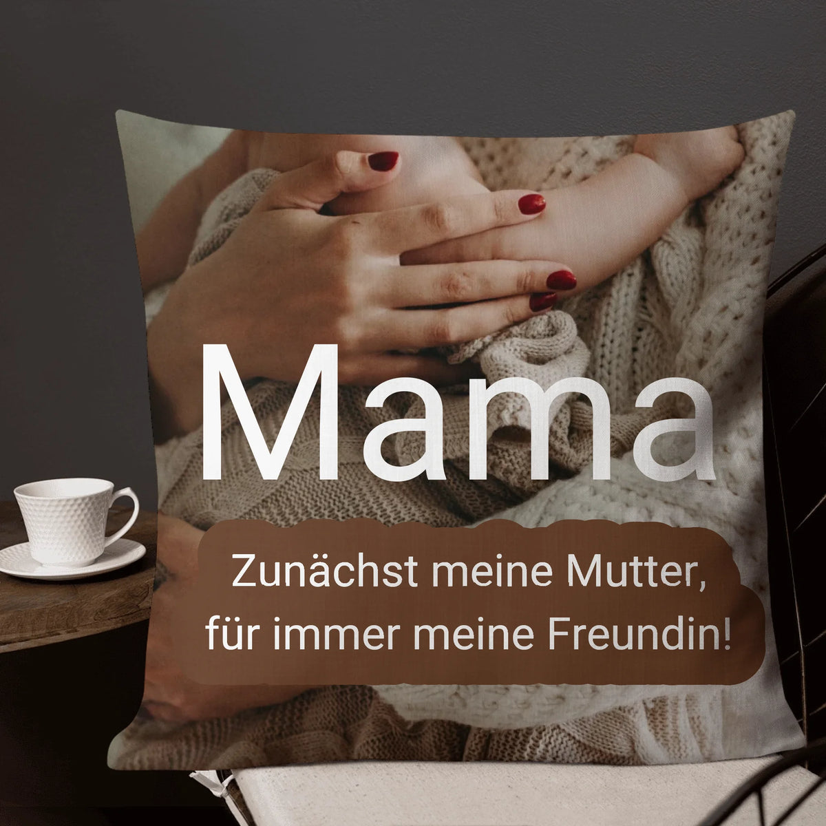Sprüche-Kissen für Mama mit Foto und Text - individuelles Kissen | Personalize Palace