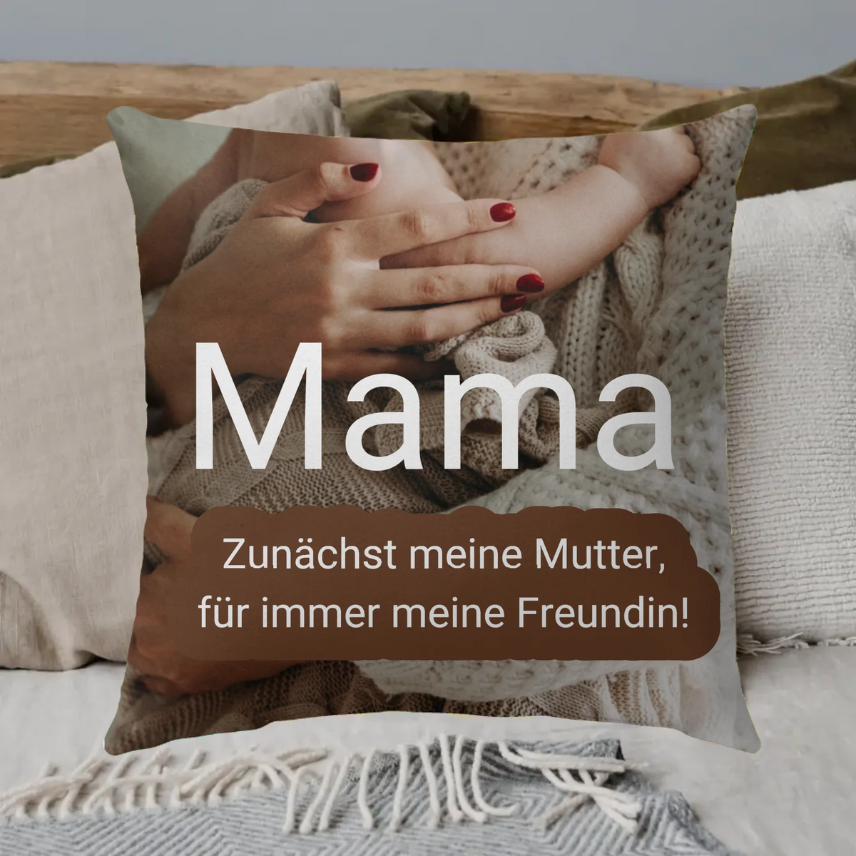 Sprüche-Kissen für Mama mit Foto und Text - individuelles Kissen | Personalize Palace