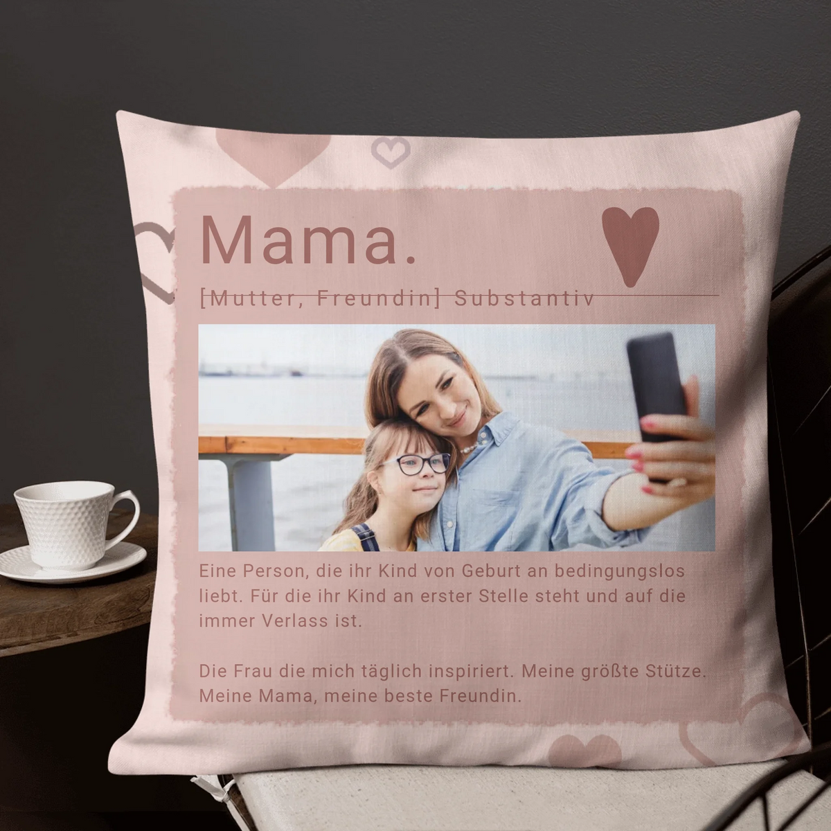 Definition Kissen Mama mit Foto und Text - individuelles Kissen | Personalize Palace