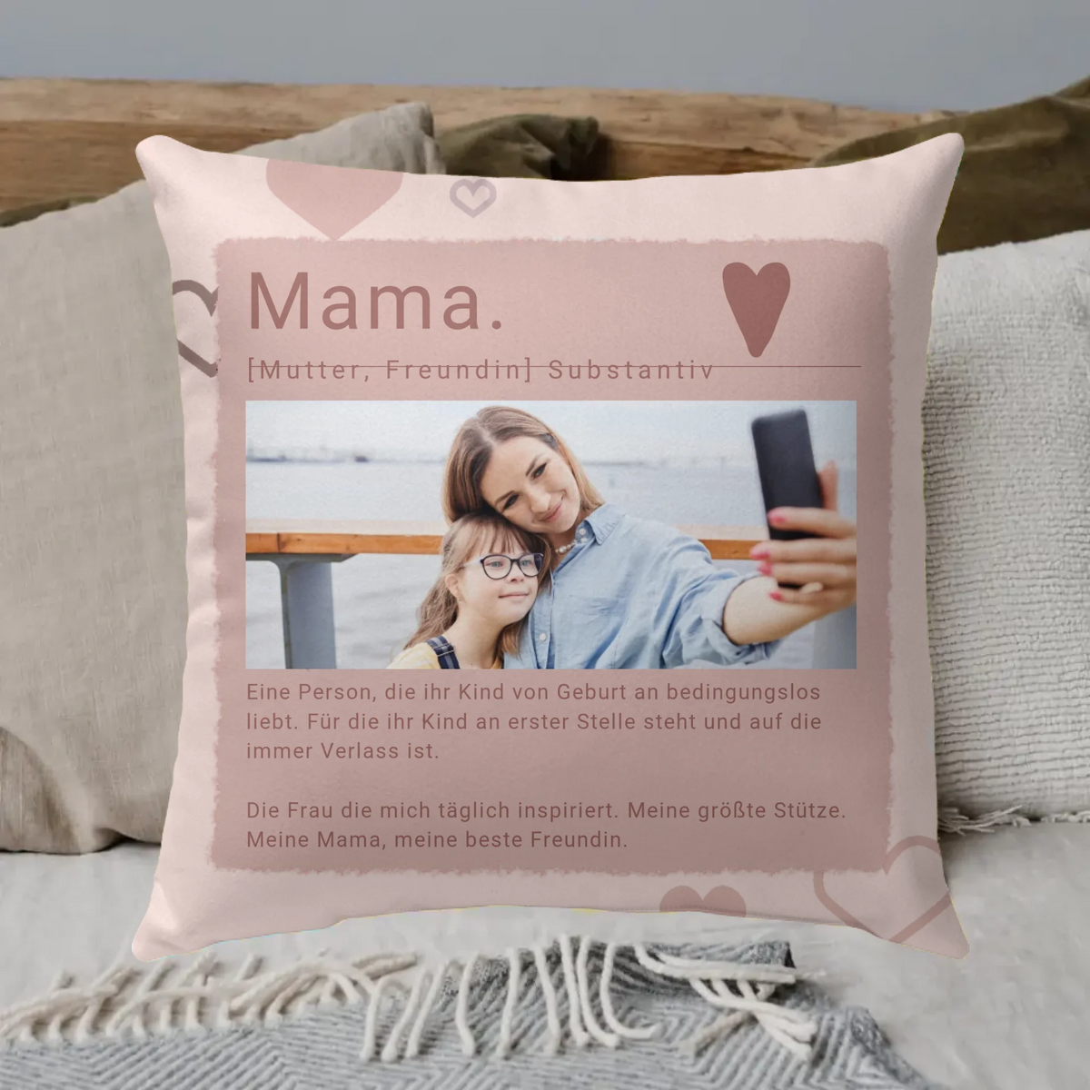 Definition Kissen Mama mit Foto und Text - individuelles Kissen | Personalize Palace