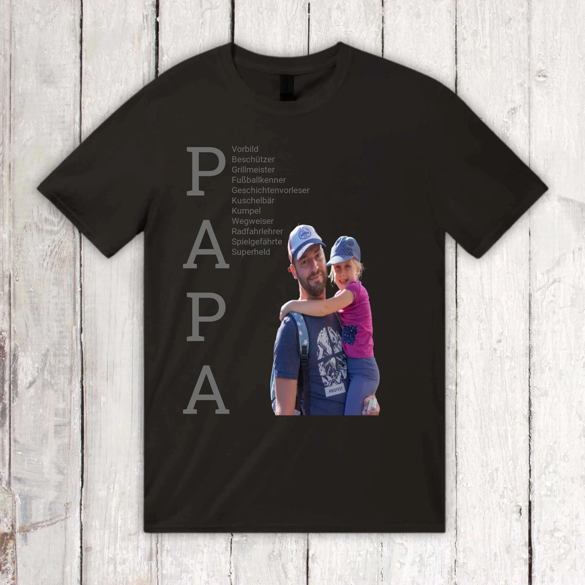 Definition Papa mit Foto und Text – individuelles Foto T-Shirt | Personalize Palace