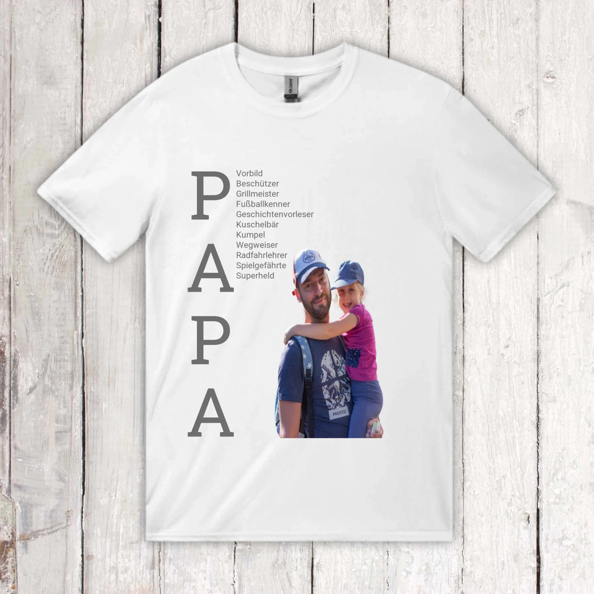 Definition Papa mit Foto und Text – individuelles Foto T-Shirt | Personalize Palace