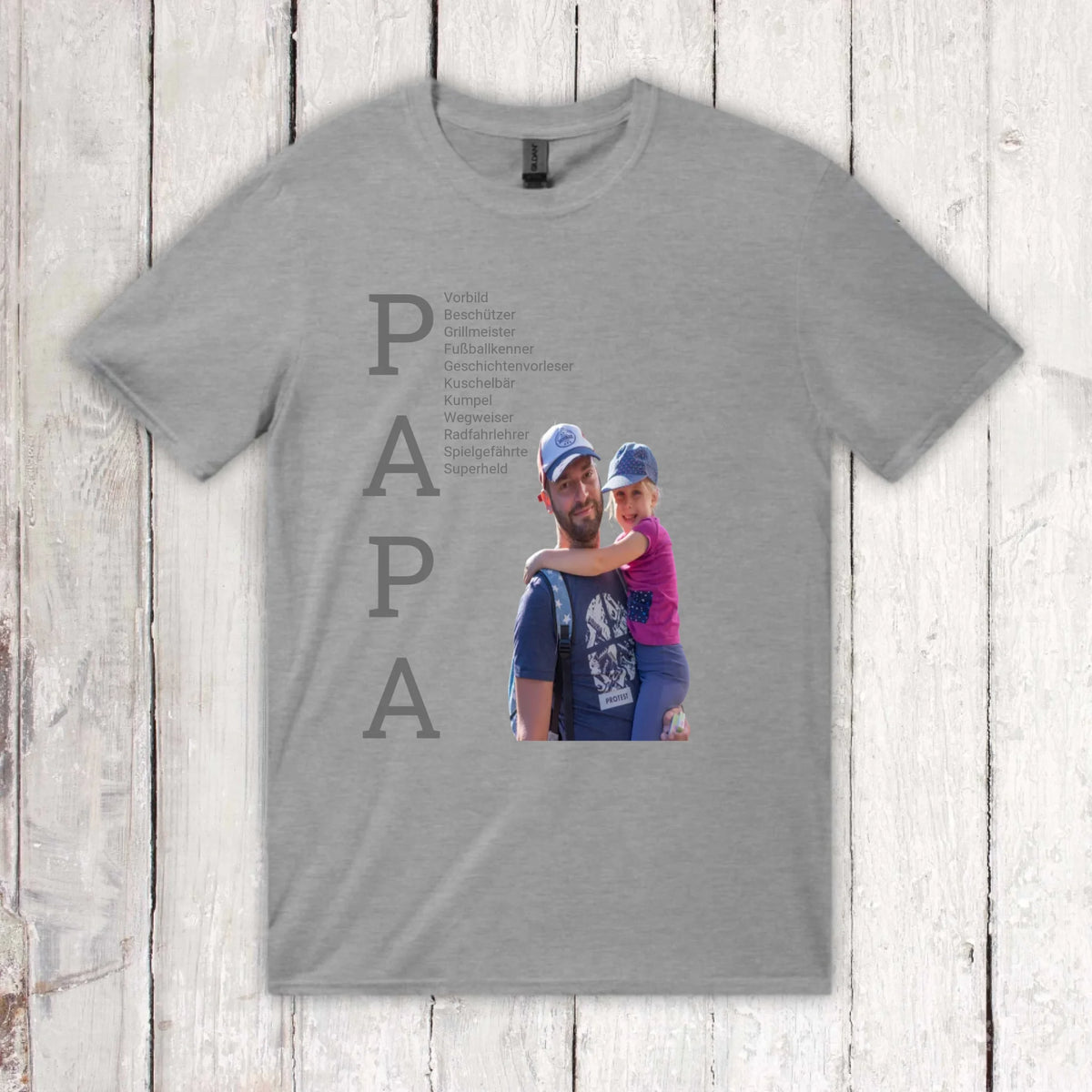 Definition Papa mit Foto und Text – individuelles Foto T-Shirt | Personalize Palace