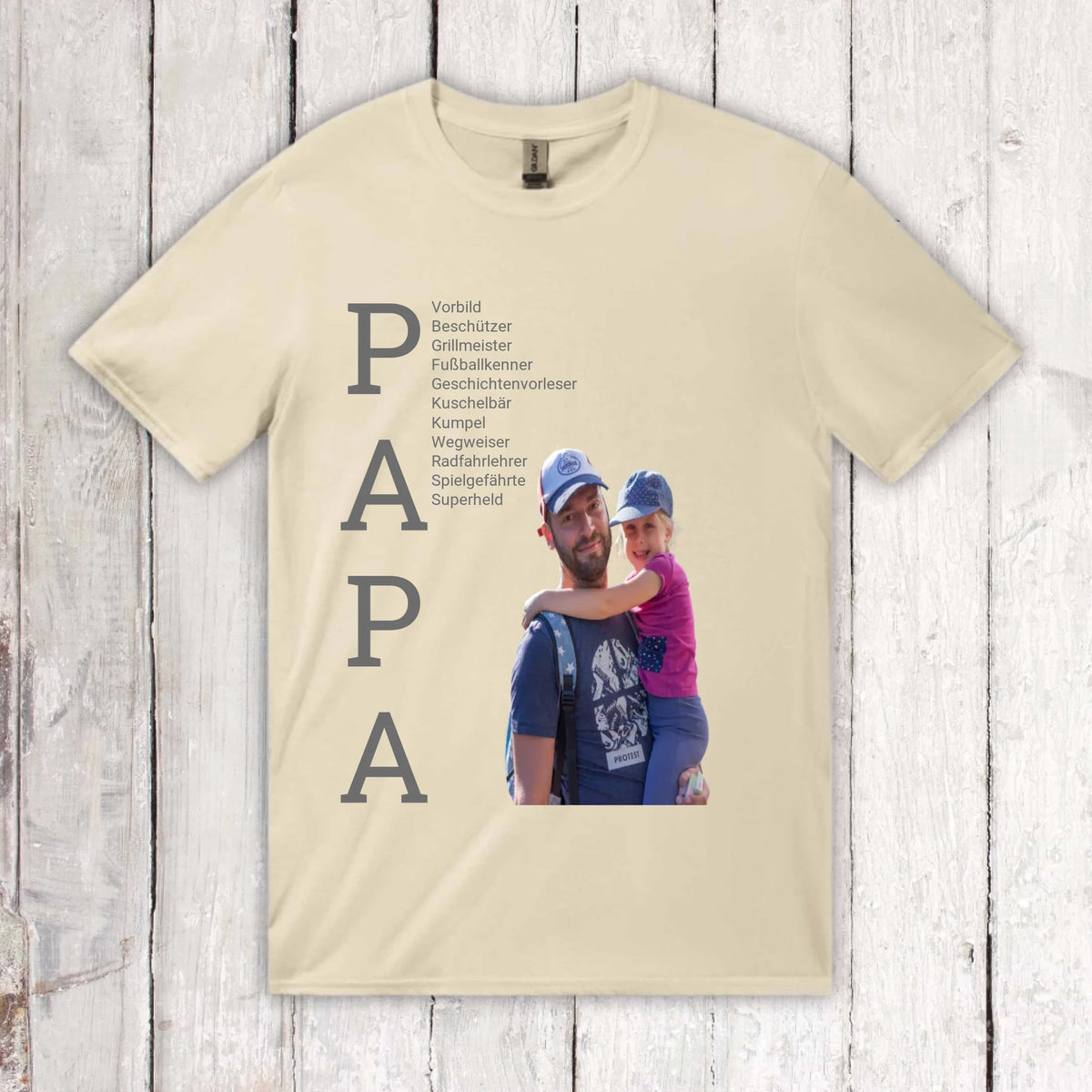 Definition Papa mit Foto und Text – individuelles Foto T-Shirt | Personalize Palace