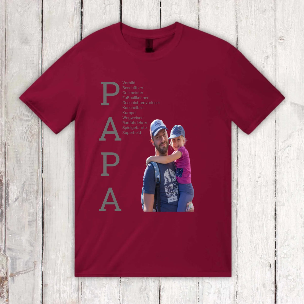 Definition Papa mit Foto und Text – individuelles Foto T-Shirt | Personalize Palace