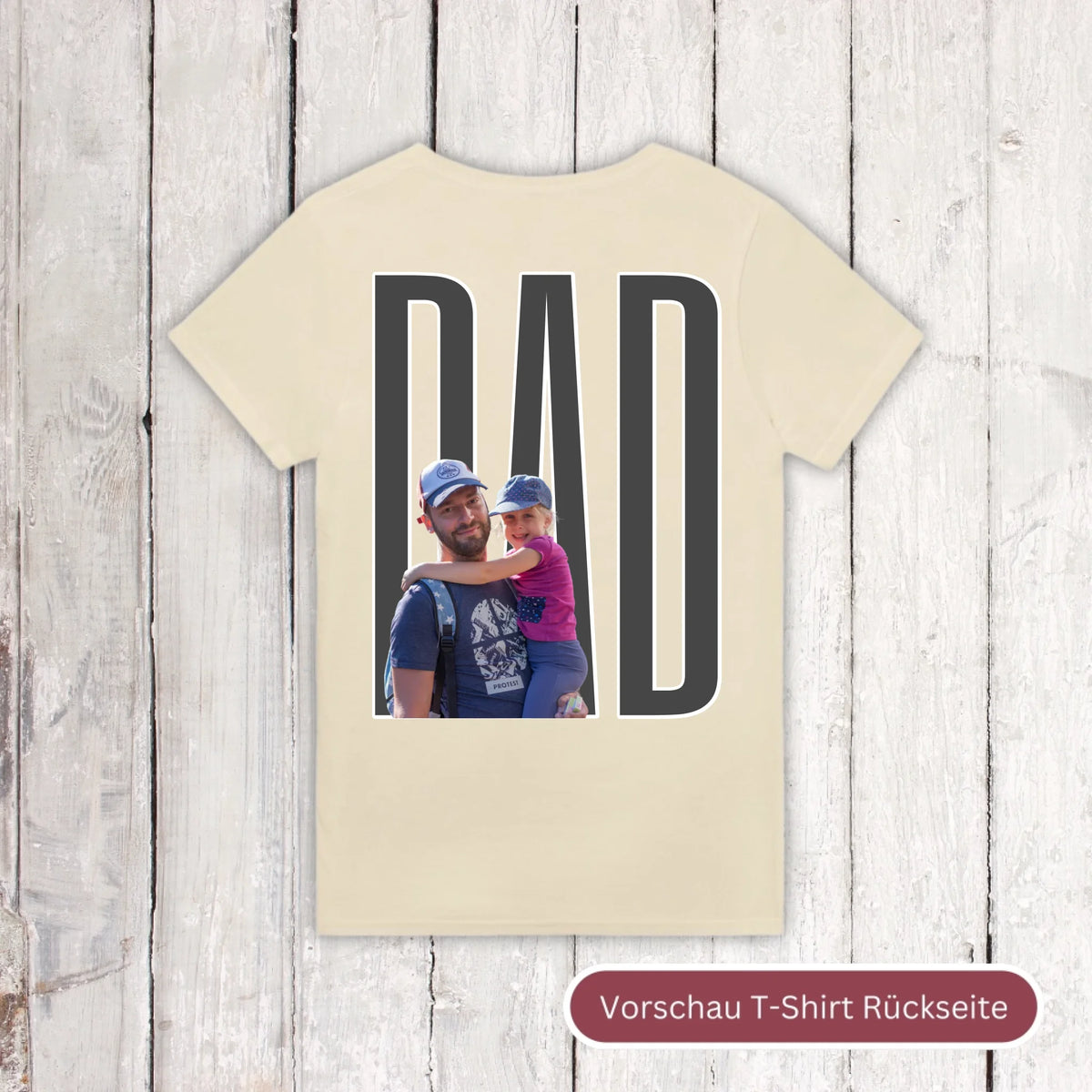 DAD Schriftzug mit Foto - individuelles T-Shirt | Personalize Palace