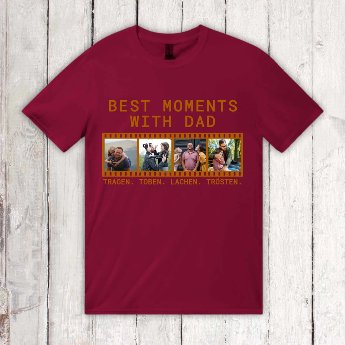 BEST MOMENTS WITH DAD mit Foto und Text – individuelles Foto T-Shirt | Personalize Palace