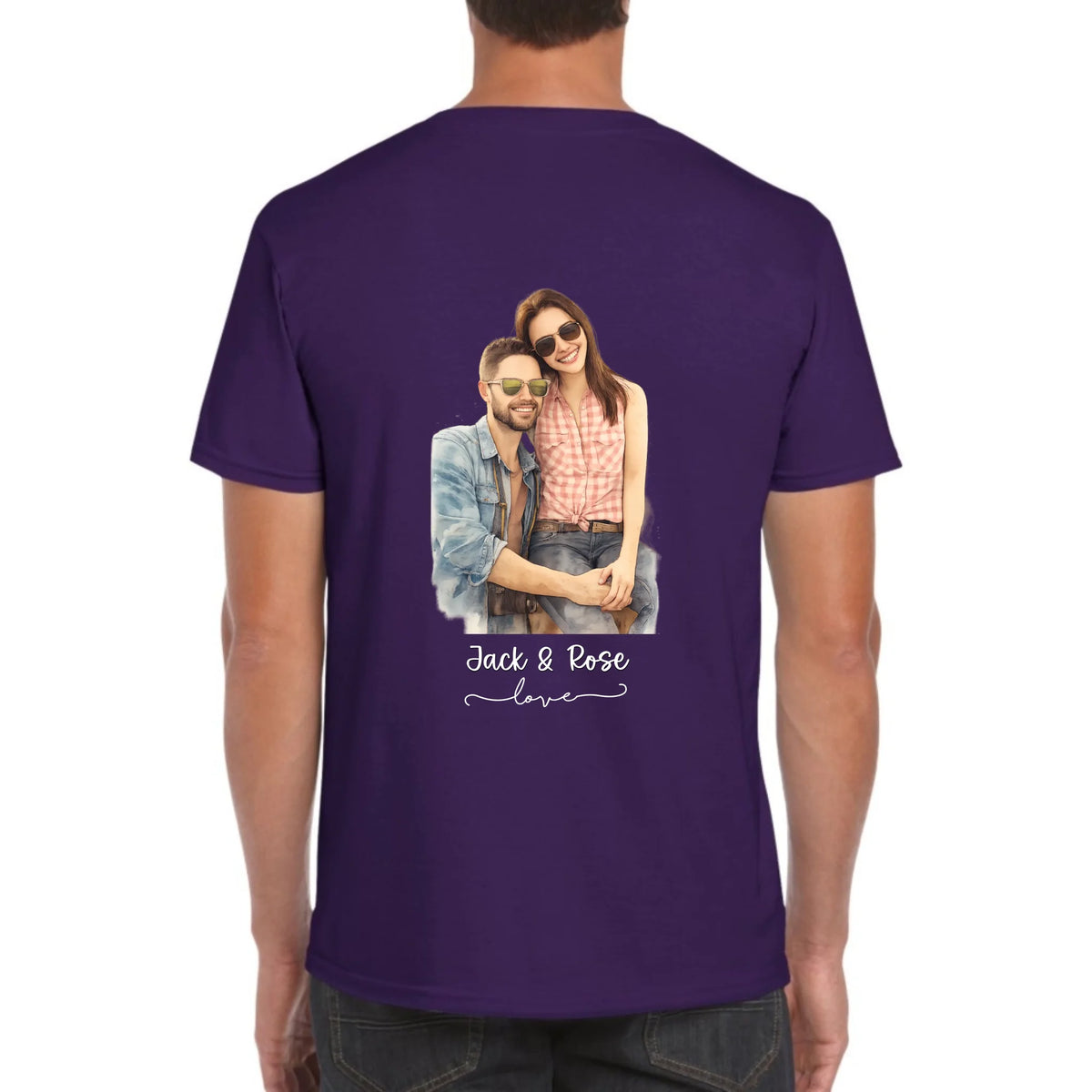 Personalisiertes Aquarell T-Shirt, dein Foto als Zeichnung – individuelles Foto T-Shirt