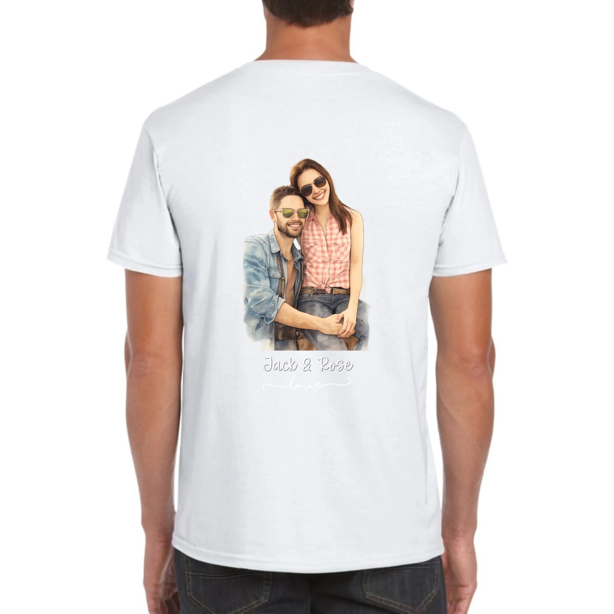 Personalisiertes Aquarell T-Shirt, dein Foto als Zeichnung – individuelles Foto T-Shirt | Personalize Palace