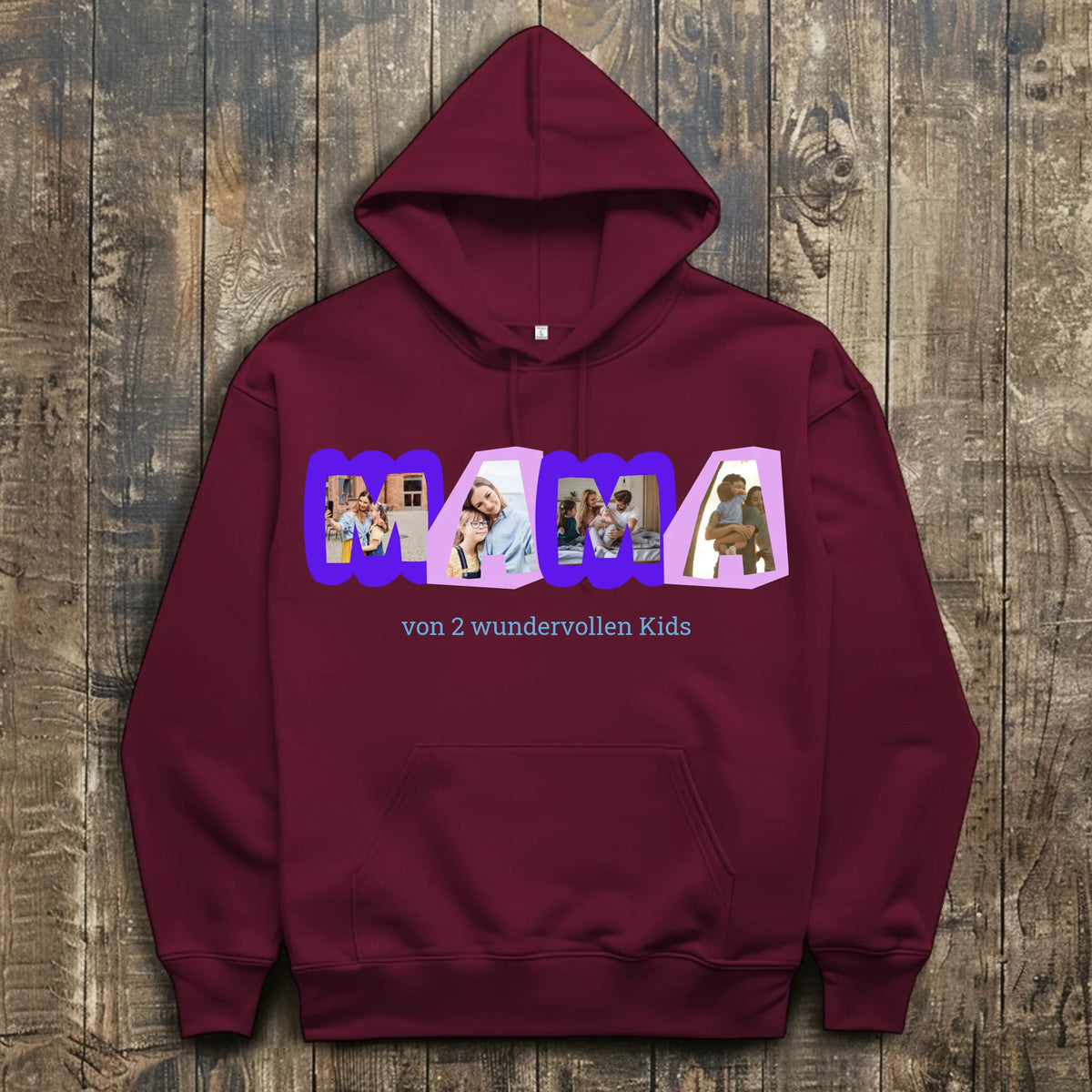 front_Burgundy_The Walking Dad - individueller Hoodie_mockup