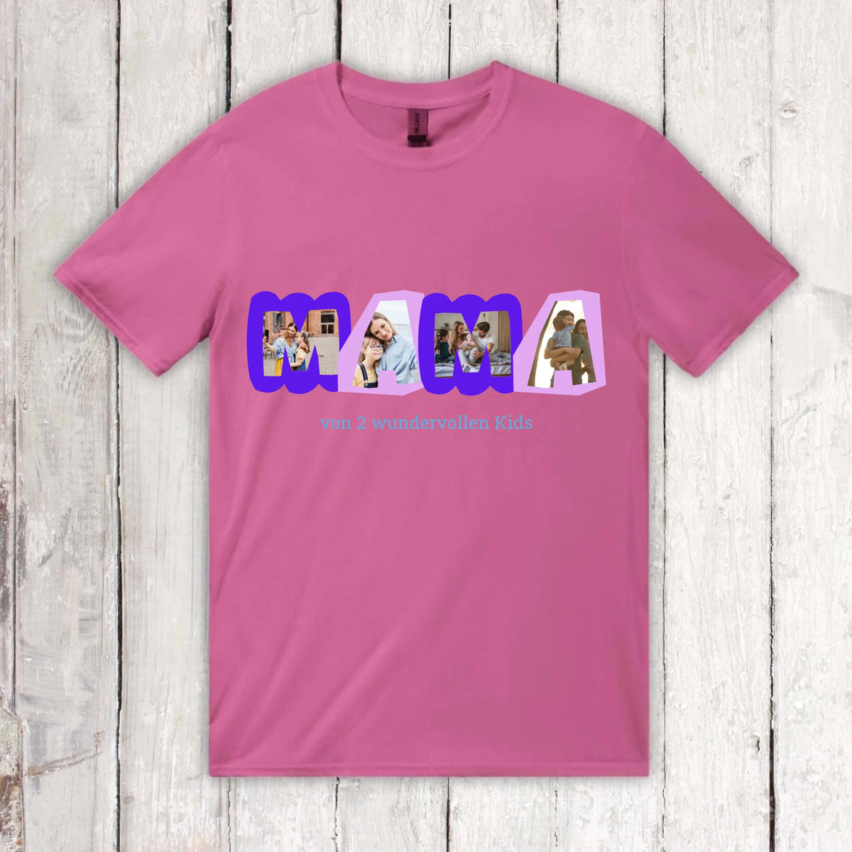 MAMA Fotobuchstaben mit Text – individuelles Foto T-Shirt | Personalize Palace