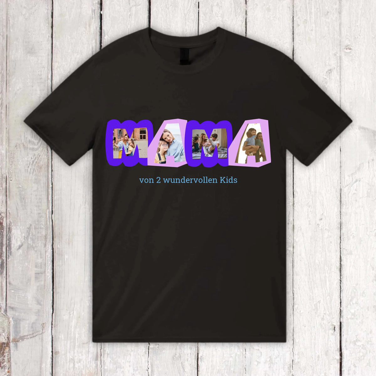 MAMA Fotobuchstaben mit Text – individuelles Foto T-Shirt | Personalize Palace