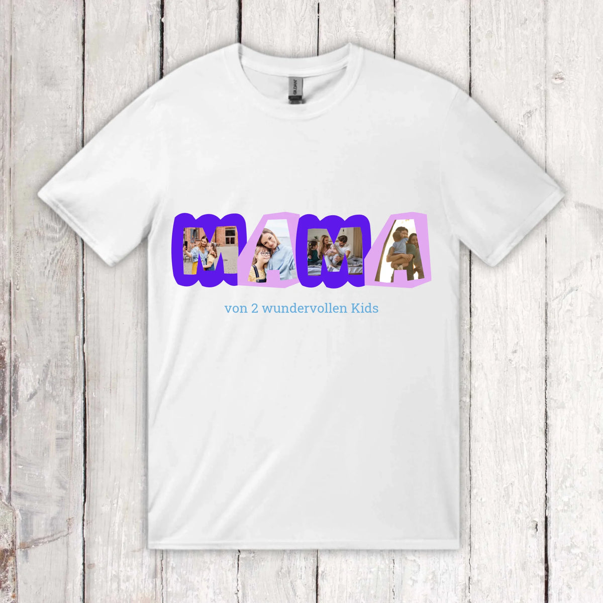 MAMA Fotobuchstaben mit Text – individuelles Foto T-Shirt | Personalize Palace