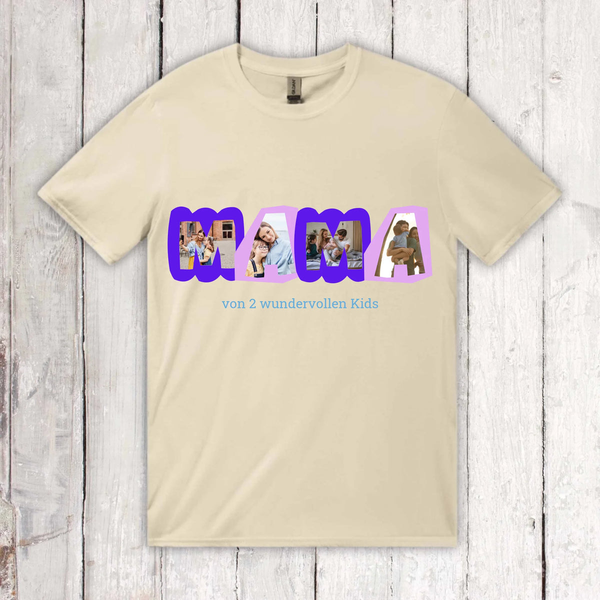 MAMA Fotobuchstaben mit Text – individuelles Foto T-Shirt | Personalize Palace