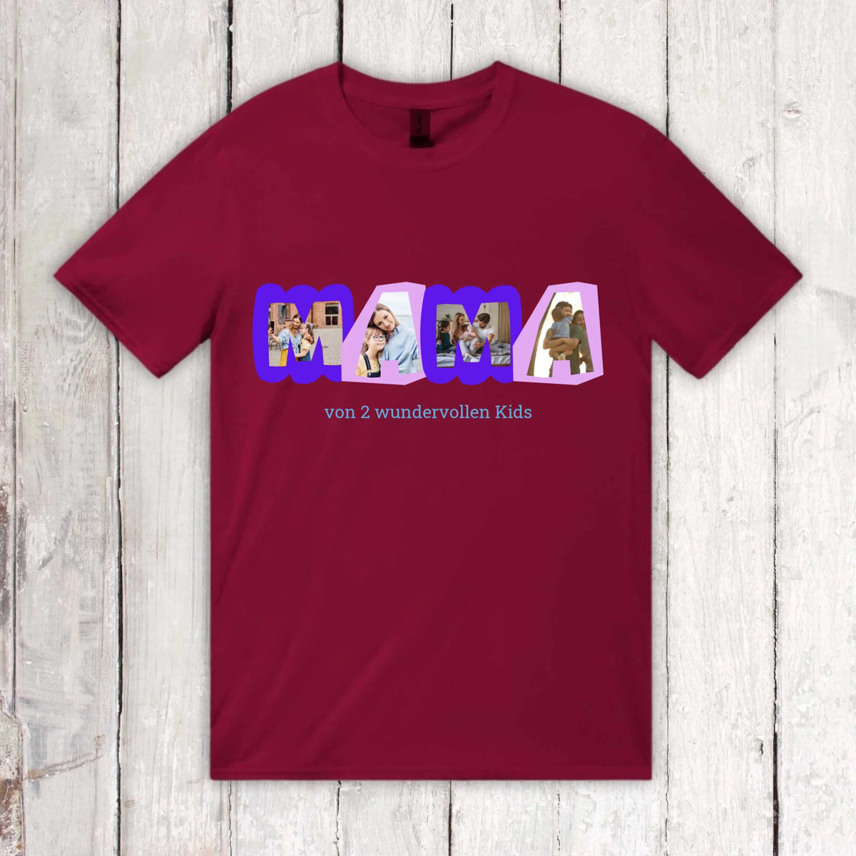 MAMA Fotobuchstaben mit Text – individuelles Foto T-Shirt | Personalize Palace