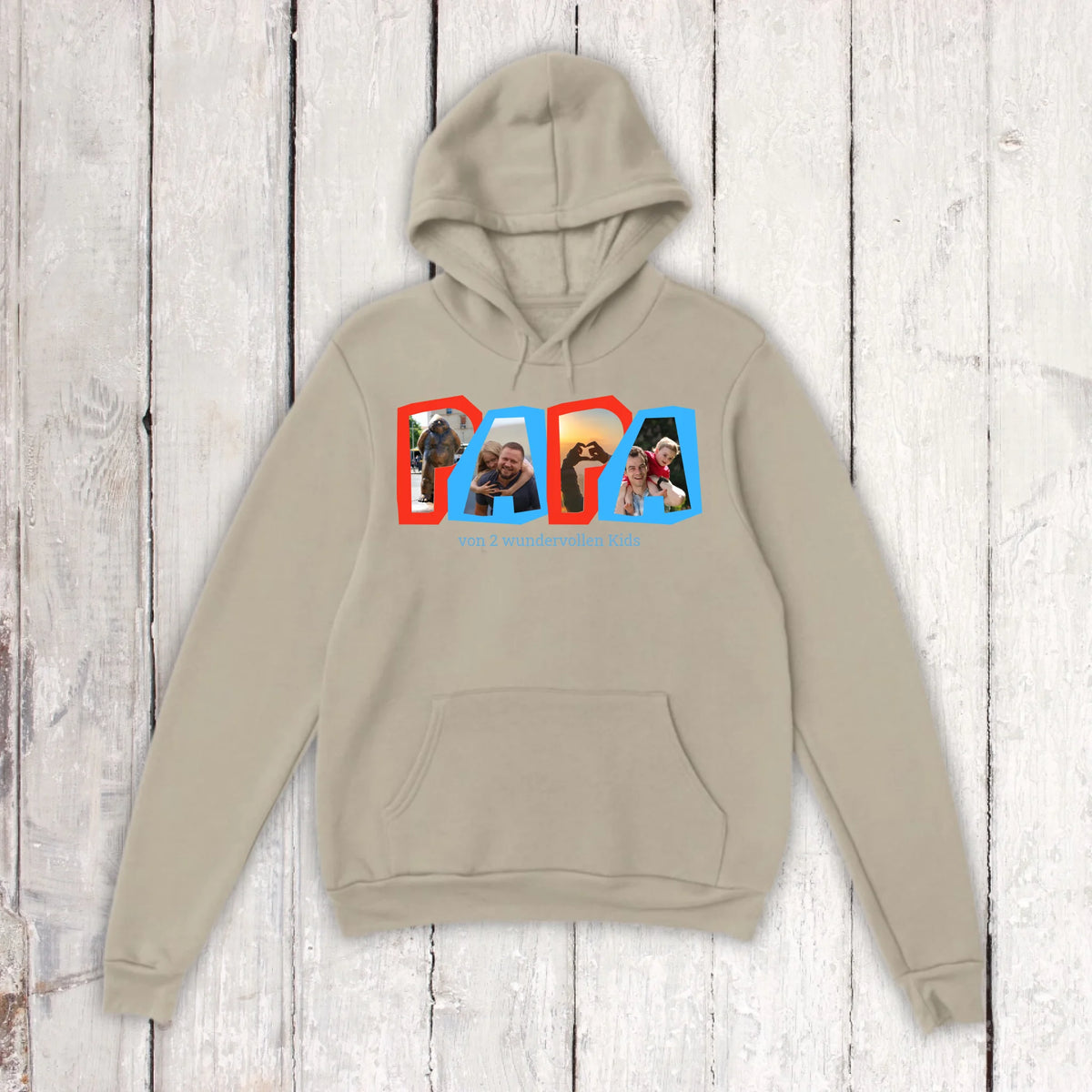 Papa Fotobuchstaben mit Text – individuelles Foto T-Shirt