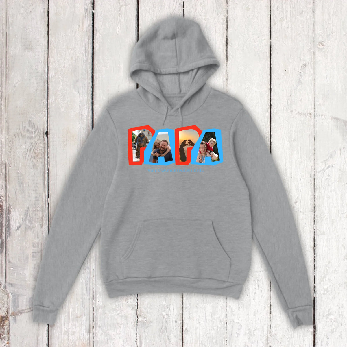 Papa Fotobuchstaben mit Text – individuelles Foto T-Shirt | Personalize Palace