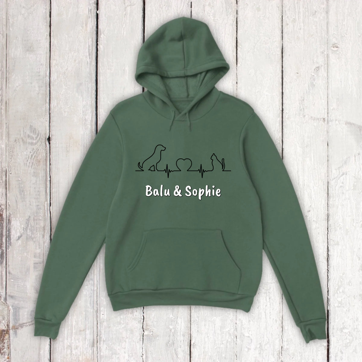 Herzschlag für Tiere - Individueller Unisex Hoodie | Personalize Palace