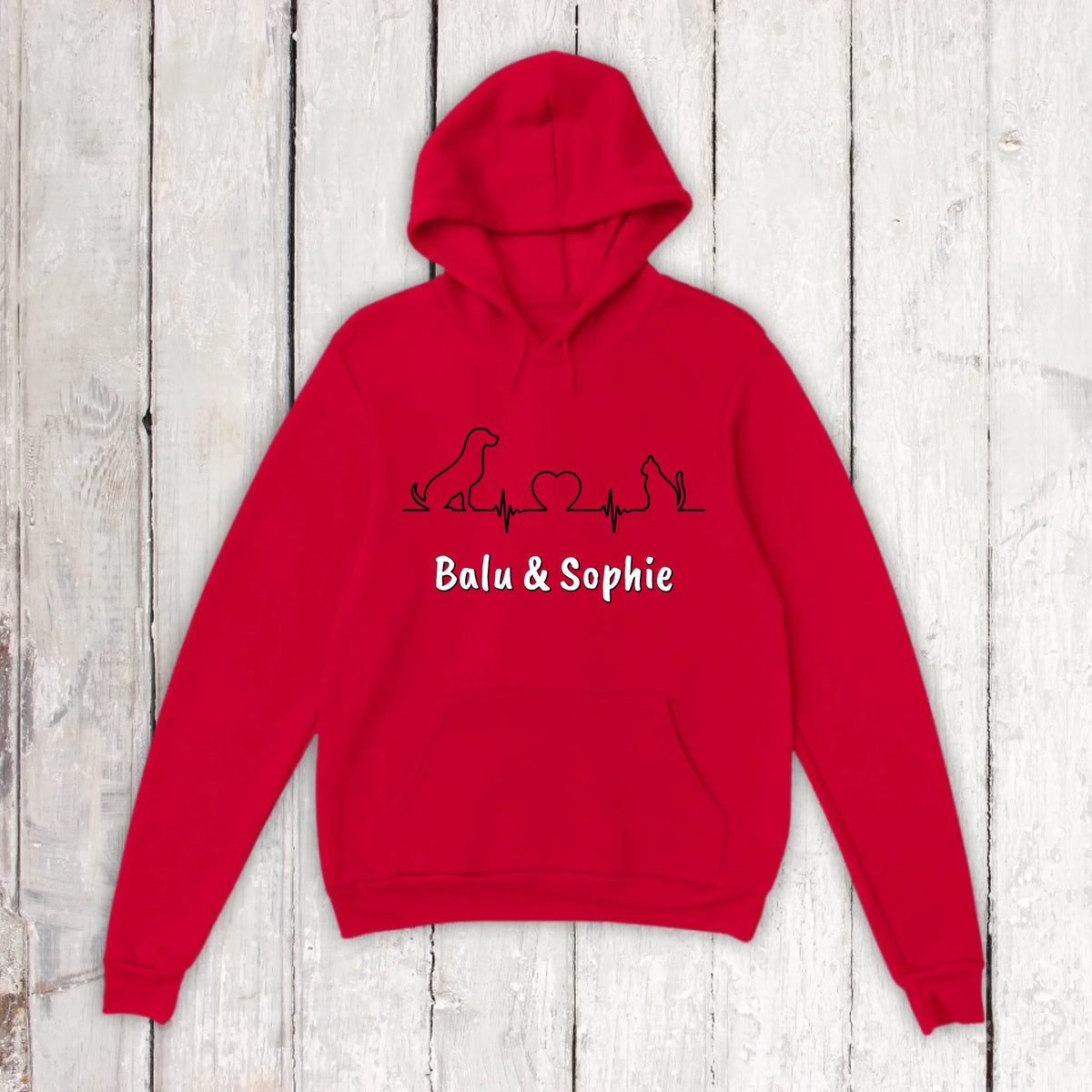 Herzschlag für Tiere - Individueller Unisex Hoodie | Personalize Palace