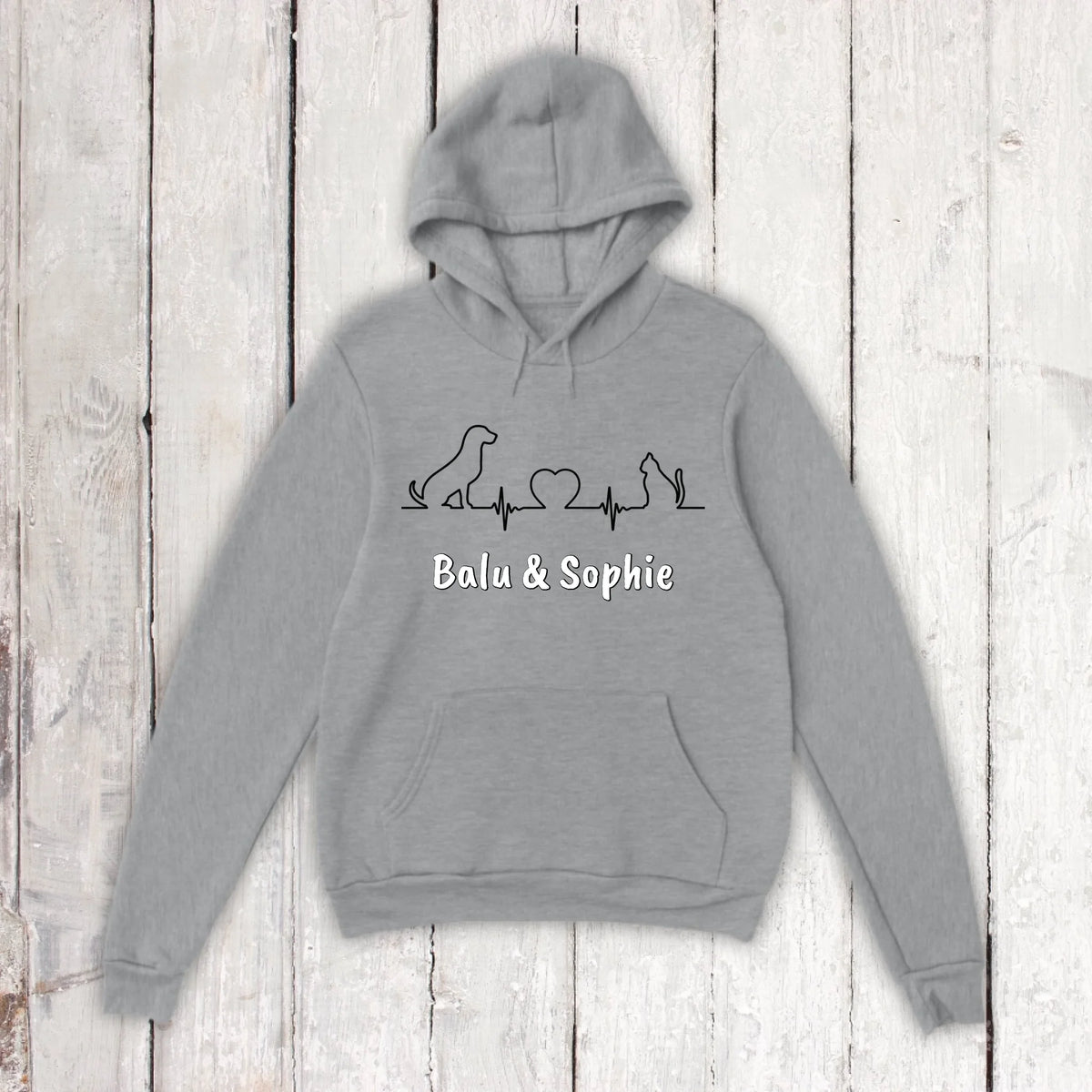 Herzschlag für Tiere - Individueller Unisex Hoodie | Personalize Palace