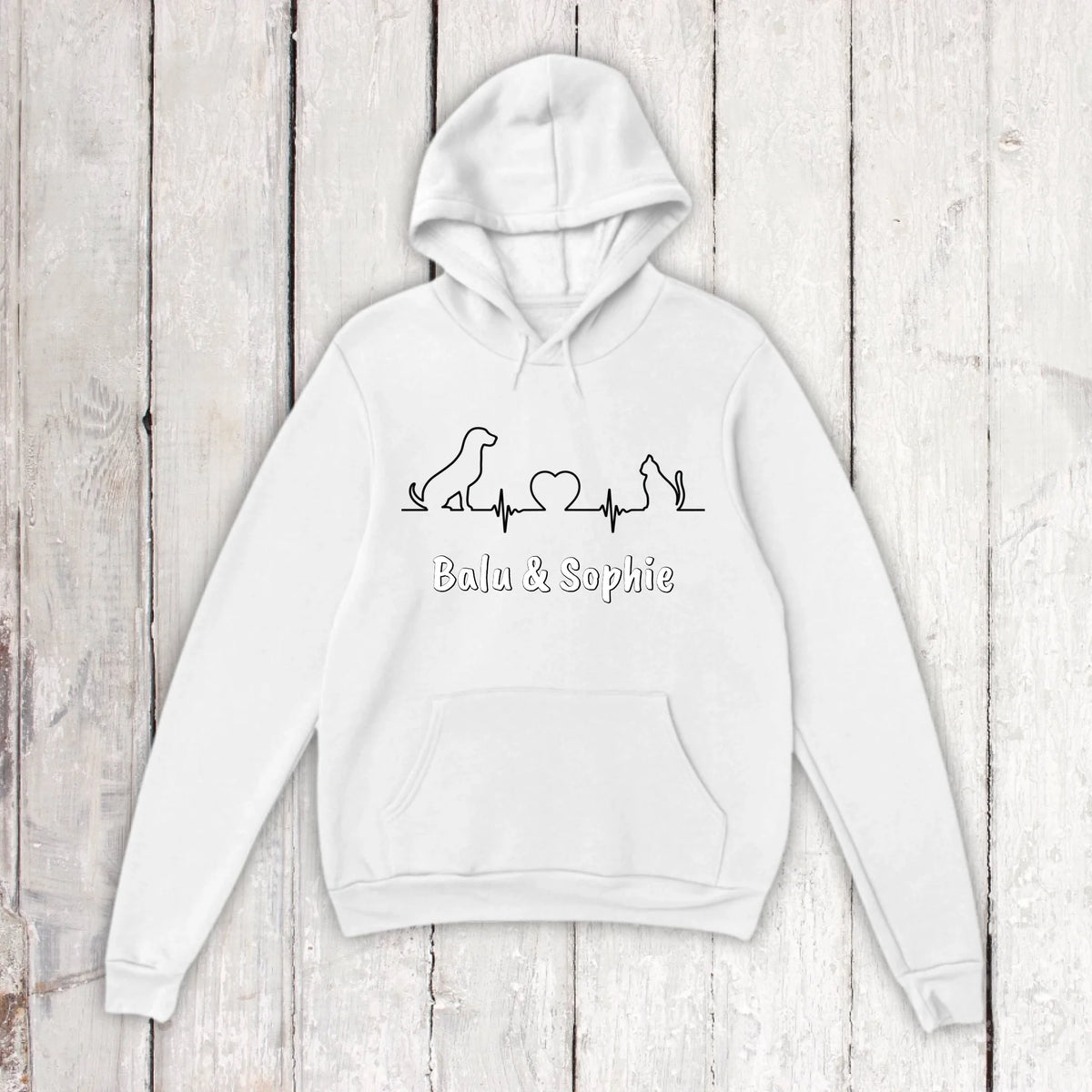 Herzschlag für Tiere - Individueller Unisex Hoodie | Personalize Palace