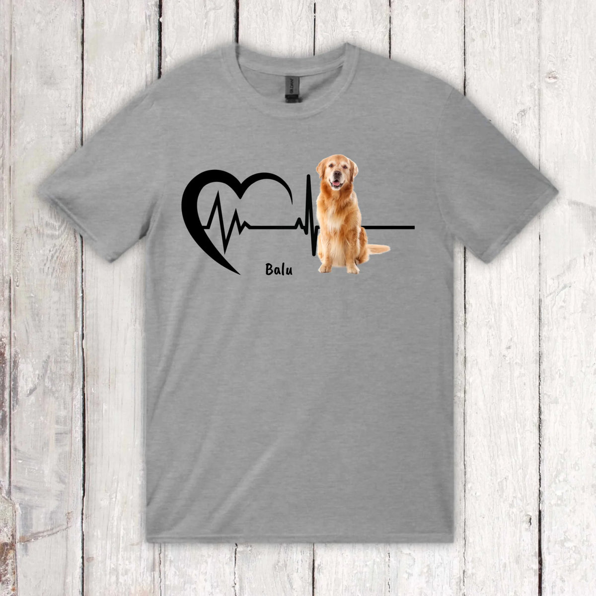 Herzschlag mit Foto - Individuelles T-Shirt | Personalize Palace