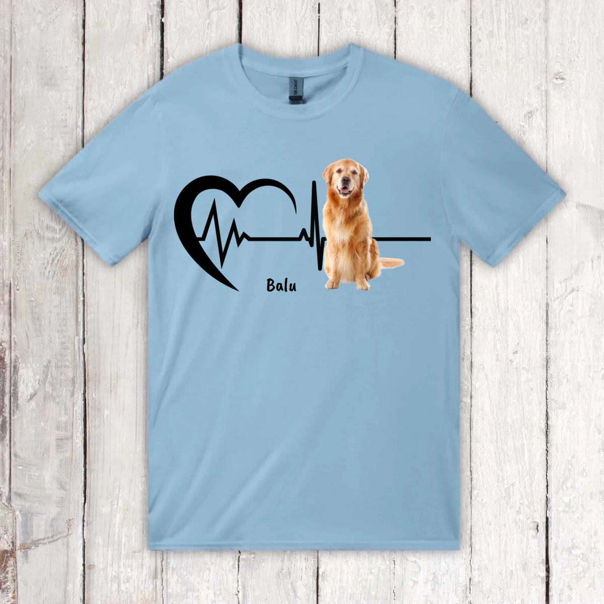Herzschlag mit Foto - Individuelles T-Shirt | Personalize Palace