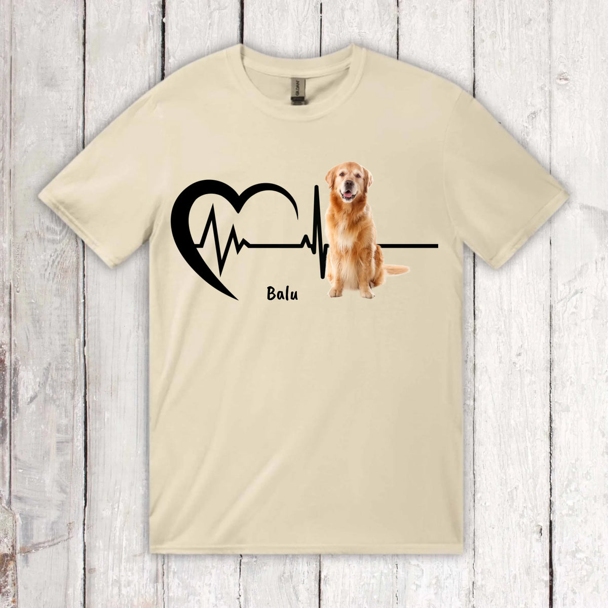 Herzschlag mit Foto - Individuelles T-Shirt | Personalize Palace