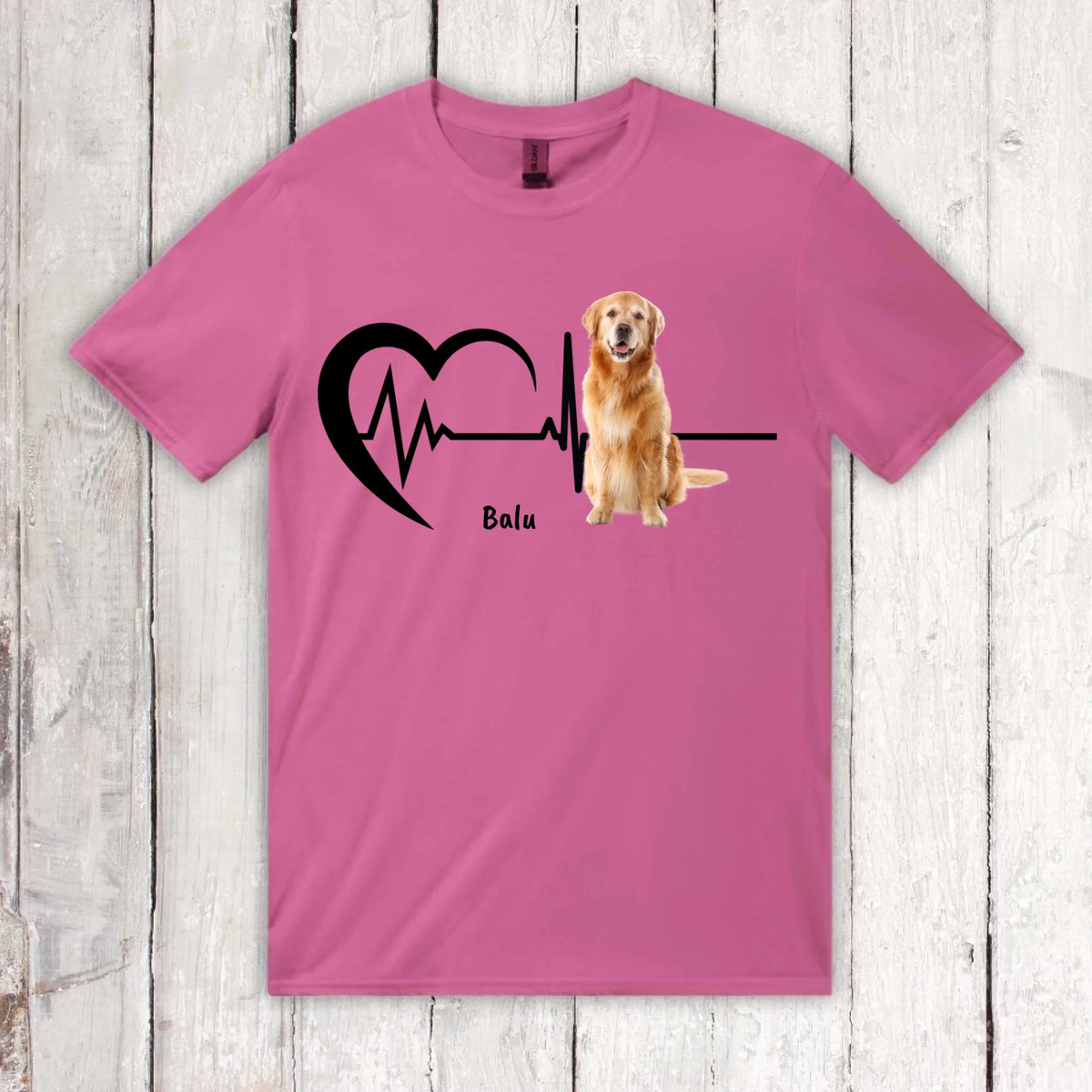 Herzschlag mit Foto - Individuelles T-Shirt | Personalize Palace