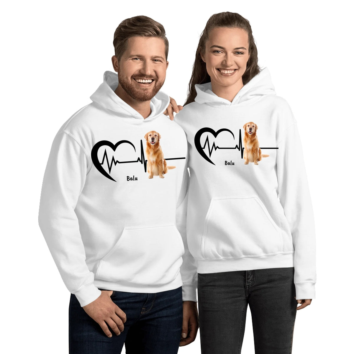 Herzschlag mit Foto - Individueller Hoodie oder Sweatshirt | Personalize Palace