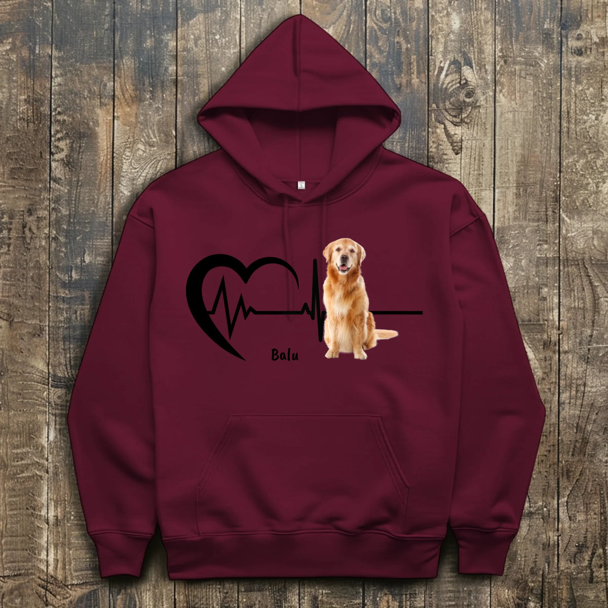 Herzschlag mit Foto - Individueller Hoodie oder Sweatshirt | Personalize Palace