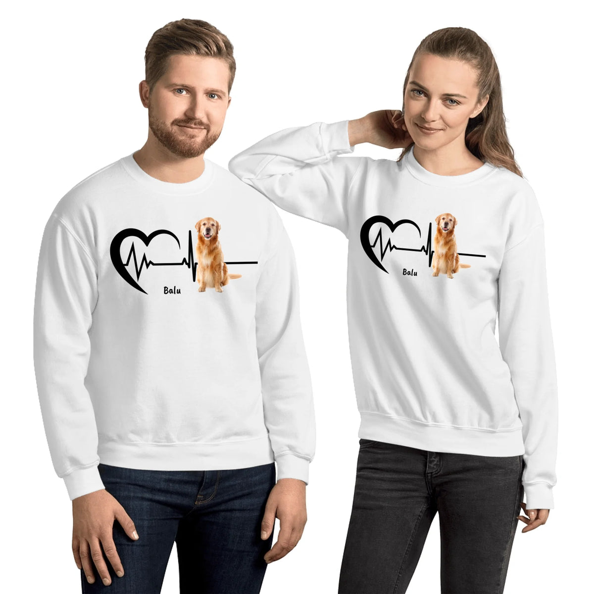 Herzschlag mit Foto - Individueller Hoodie oder Sweatshirt | Personalize Palace