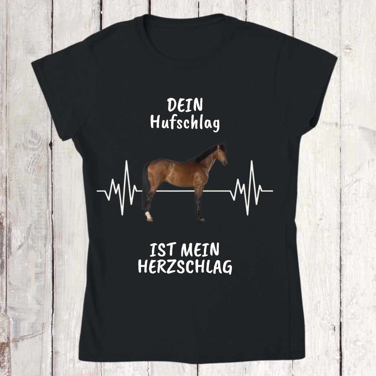 T-Shirt mit Pferde Herzschlag und deinem Foto | Personalize Palace