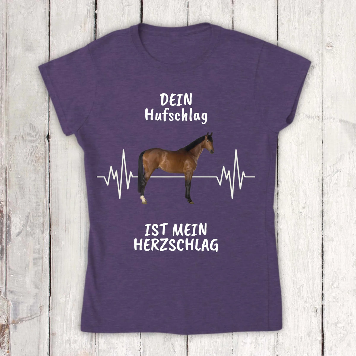 T-Shirt mit Pferde Herzschlag und deinem Foto | Personalize Palace