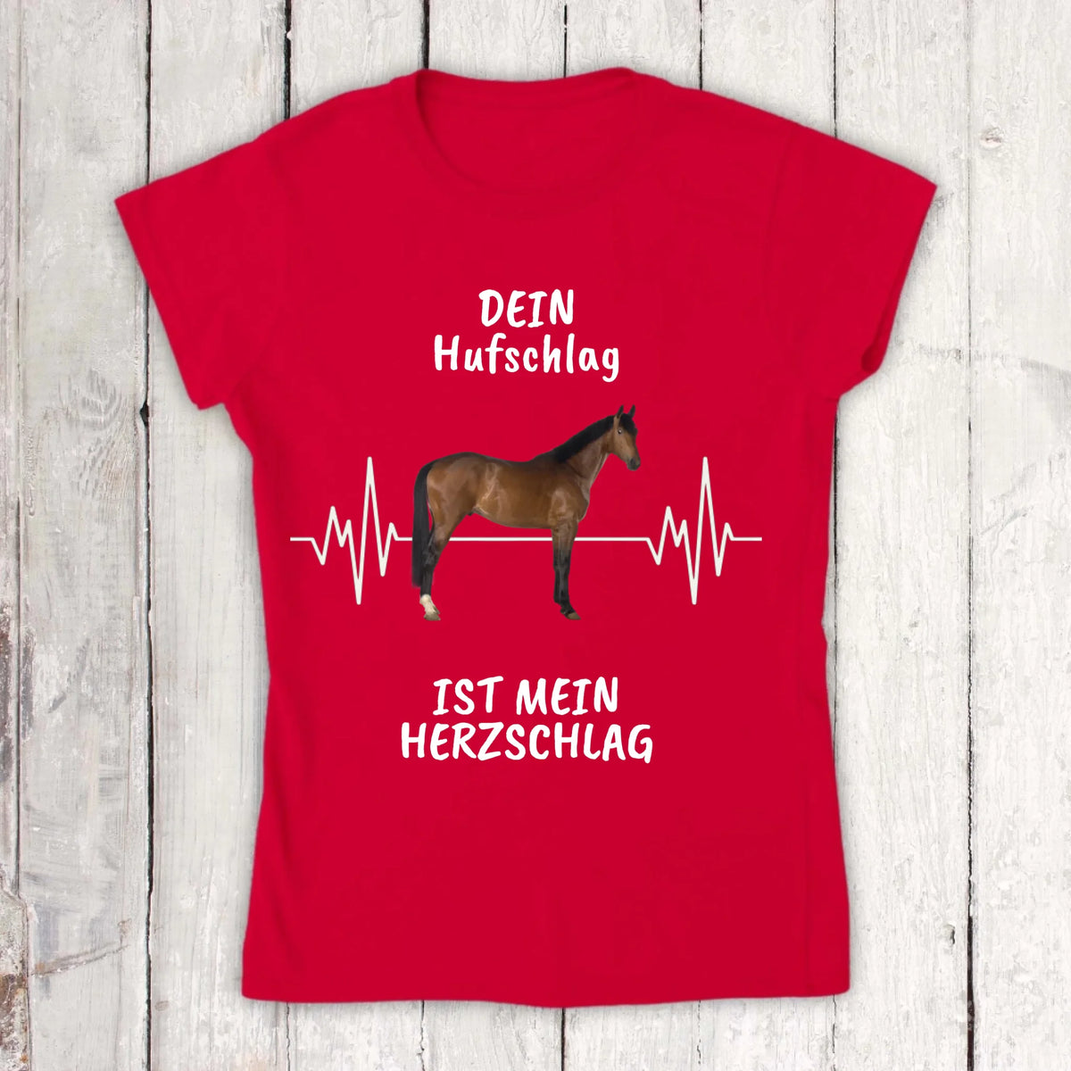 T-Shirt mit Pferde Herzschlag und deinem Foto | Personalize Palace