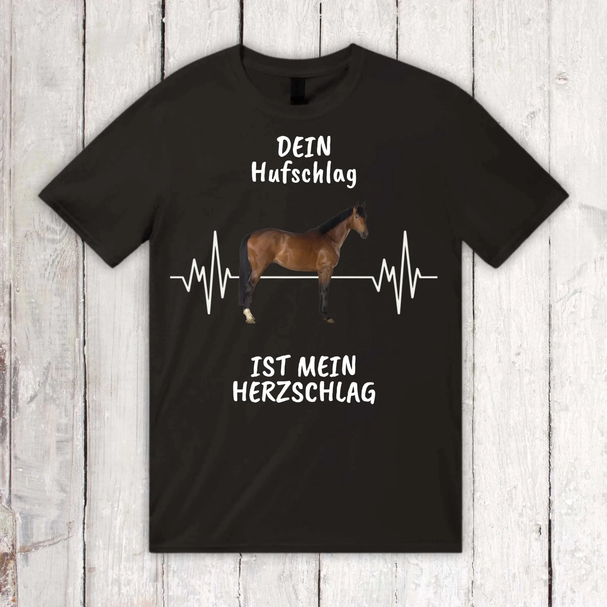 T-Shirt mit Pferde Herzschlag und deinem Foto | Personalize Palace
