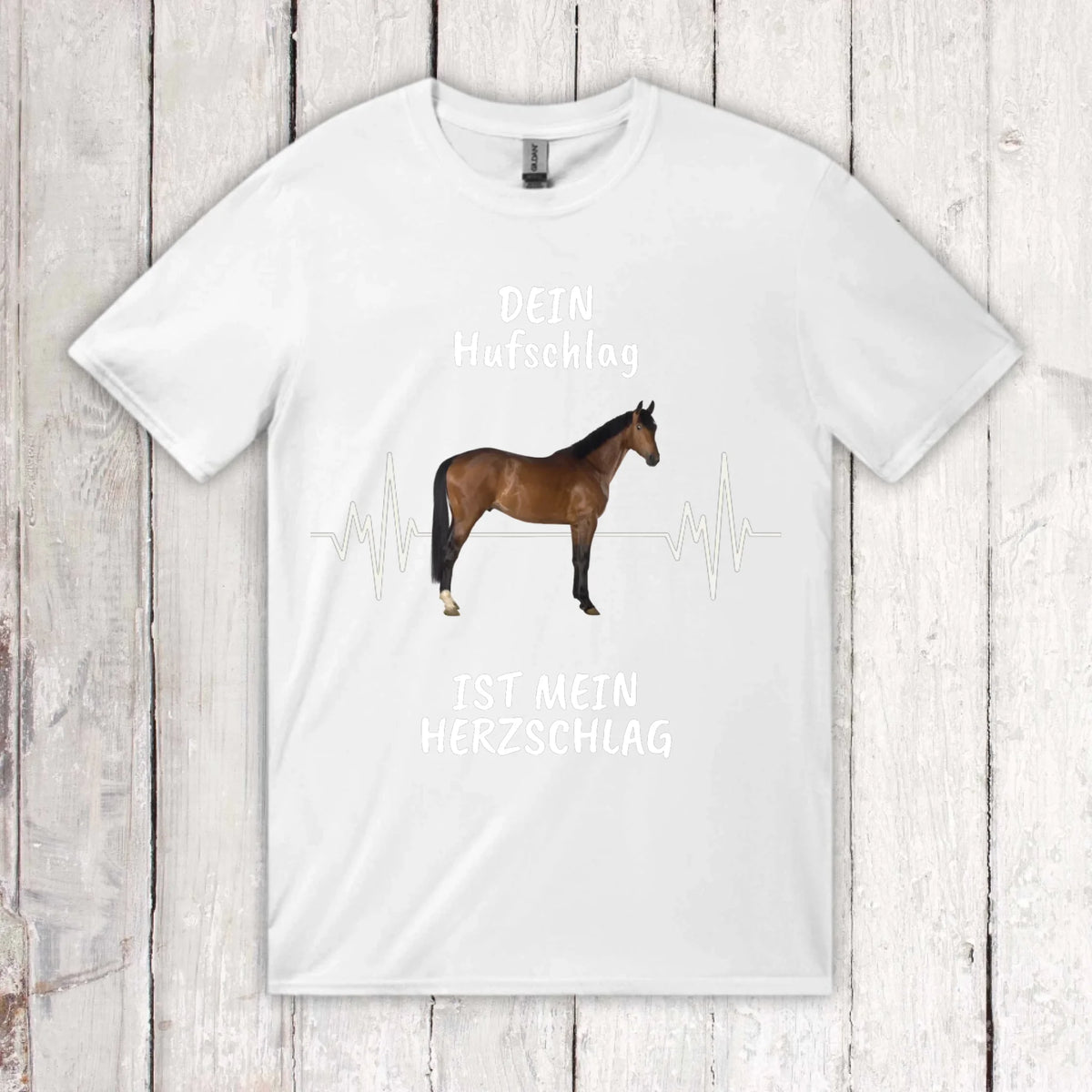 T-Shirt mit Pferde Herzschlag und deinem Foto | Personalize Palace