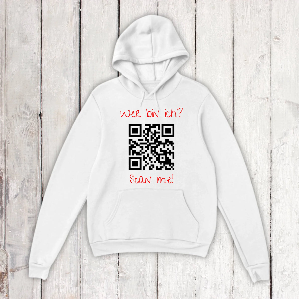 dein QR-Code | Strichcode mit Text - individueller Code Hoodie | Personalize Palace