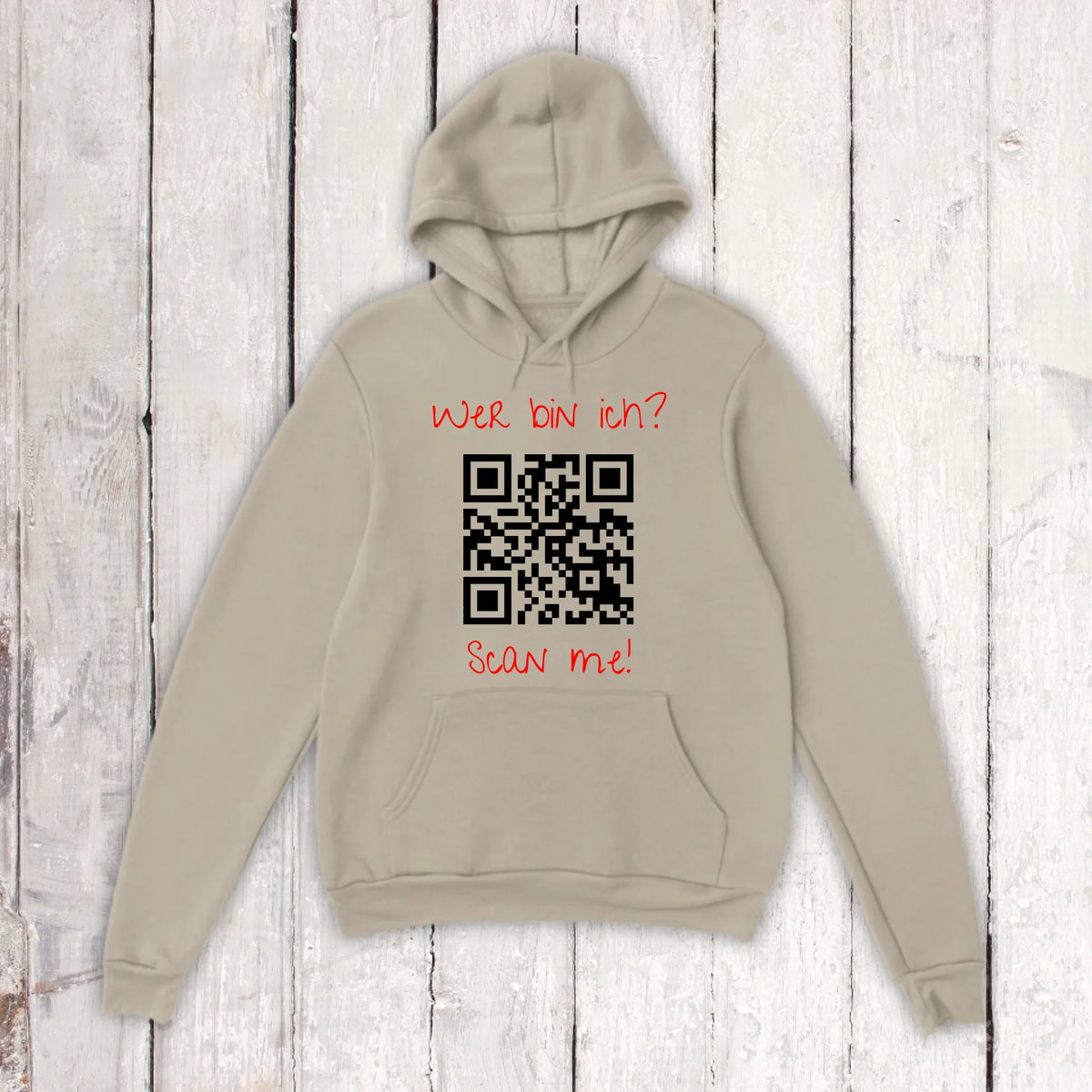 dein QR-Code | Strichcode mit Text - individueller Code Hoodie | Personalize Palace